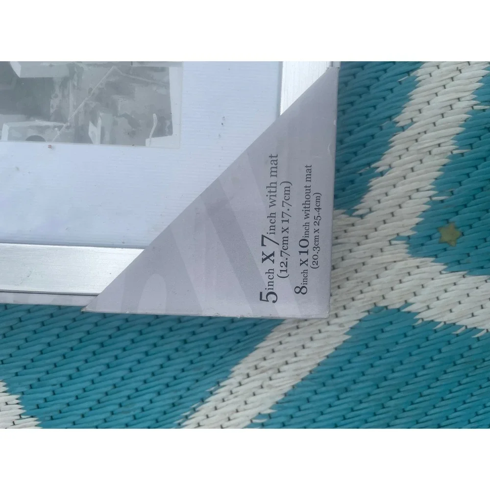 Malden Portrait Gallery Silver Brushed 8x10 Wall Picture Frame Matted to 5x7